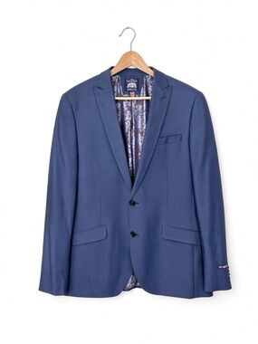 Savile Row Co Brixton Blue Blazer 42L Brit Skinny Like New